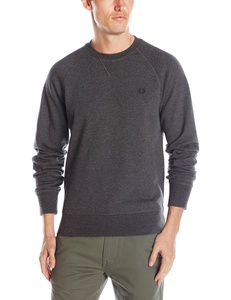 Fred Perry Men's Cotton Crewneck Sweatshirt, Graphite Marl, XX-Large