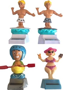 Solar Surfers Pack of 2 with Solar Kayaker and Solar Bikini Woman Solar Powered Gift Set by Solar Toys