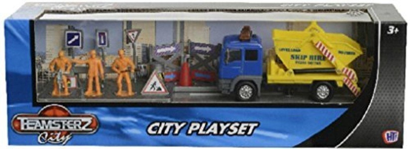 Teamsterz City Playset - Road Works and Skip Hire Truck by Teamsterz