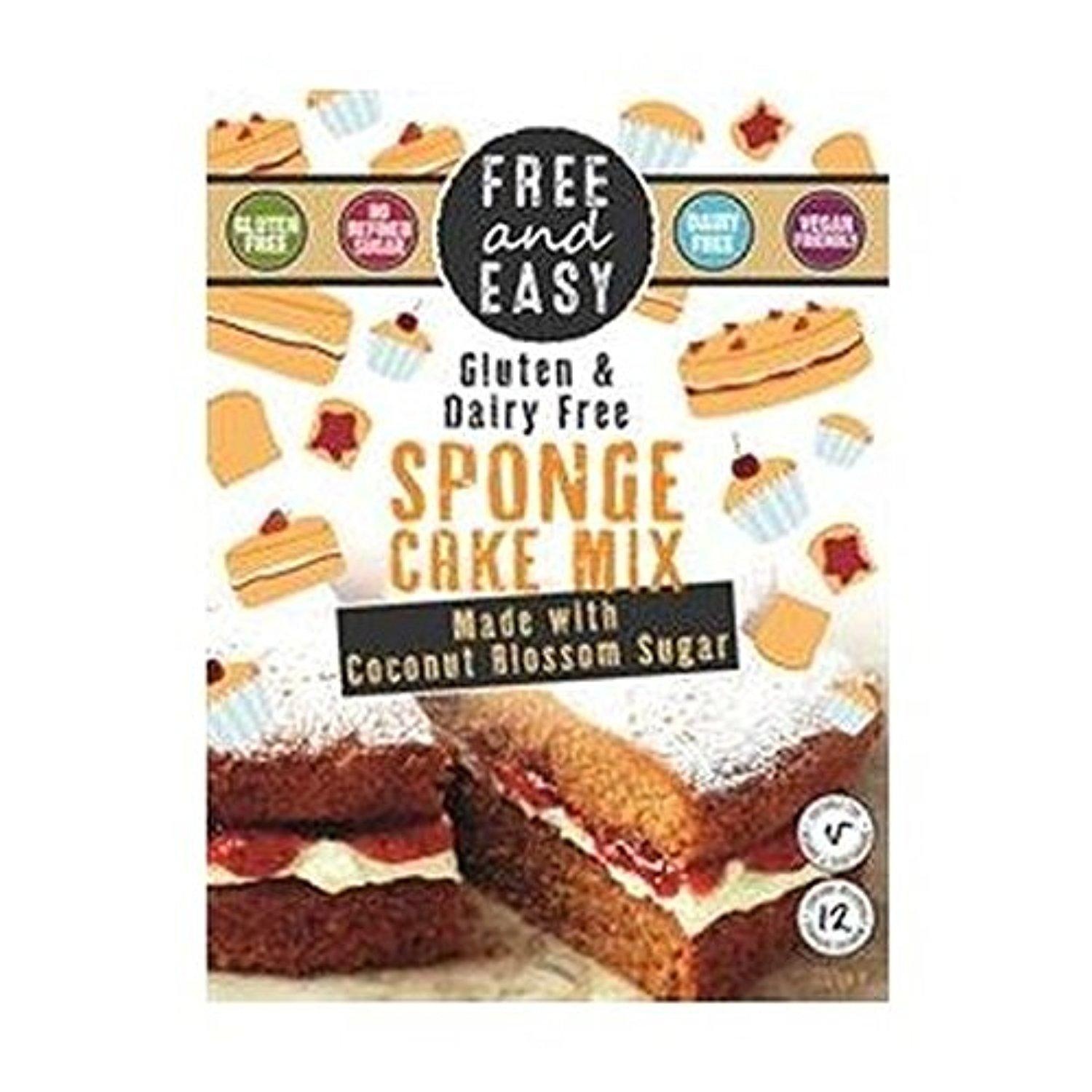 Free & Easy Sponge Cake Mix With Coconut Blossom Sugar 350g (Pack of 2)