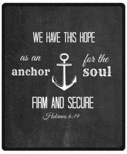 Christian Bible Verse Hope As an Anchor for the Soul Hebrew 6:19 Fleece Travel Blanket with Standard Size 50