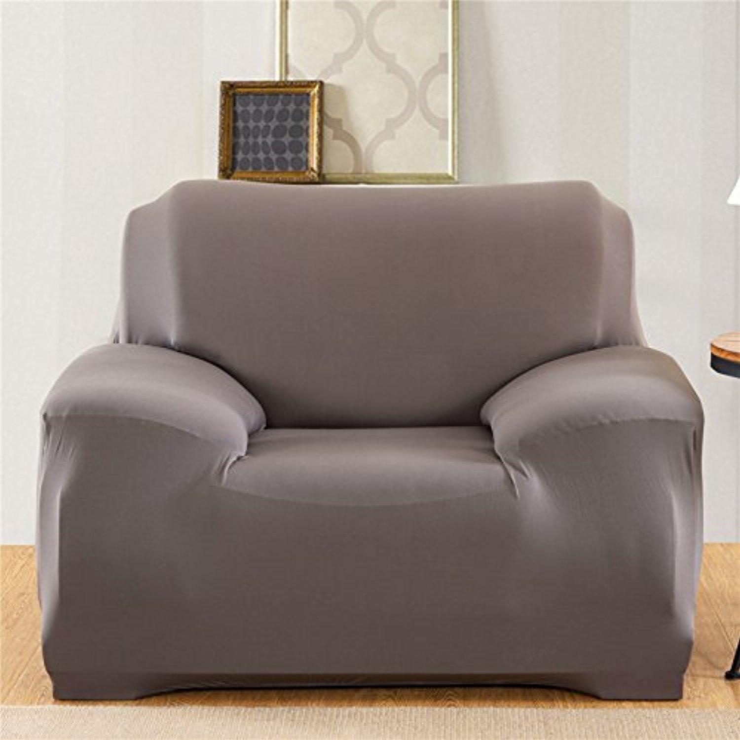 Yiwant Sofa Cover Slipcover Protector Chair Covers Stretch Protectors Couch Covers Featuring Soft Lightweight Form Fit Slip Resistant, Loveseat, Dark Grey