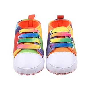 Rainbow Color Baby Prewalker Shoes Soft Sole Stylish Toddler Shoes Newborn First Walking Shoes - 11cm (3-5 months)