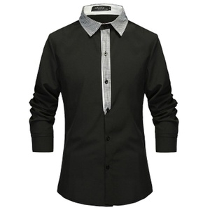 Honghu Men's Relaxed Spread Collar Long-Sleeve Shirt