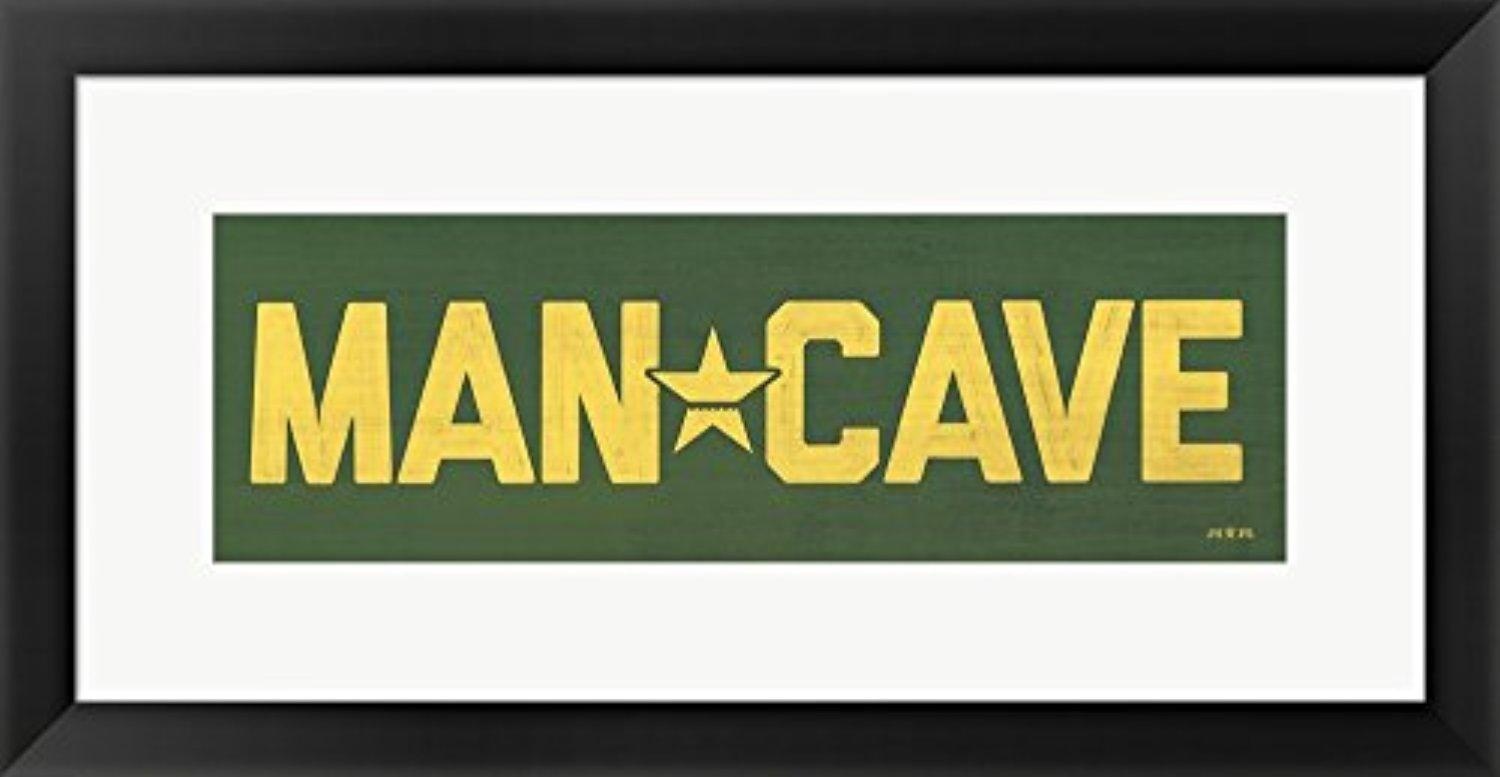 Farm Man Cave by Redneck Riviera Framed Art Print Wall Picture, Black Frame with Hanging Cleat, 25 x 13 inches