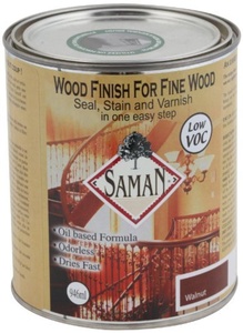 SamaN SAM-309-1L 1-Quart Interior Stain for Fine Wood for Seal, Stain and Varnish, Walnut by SamaN