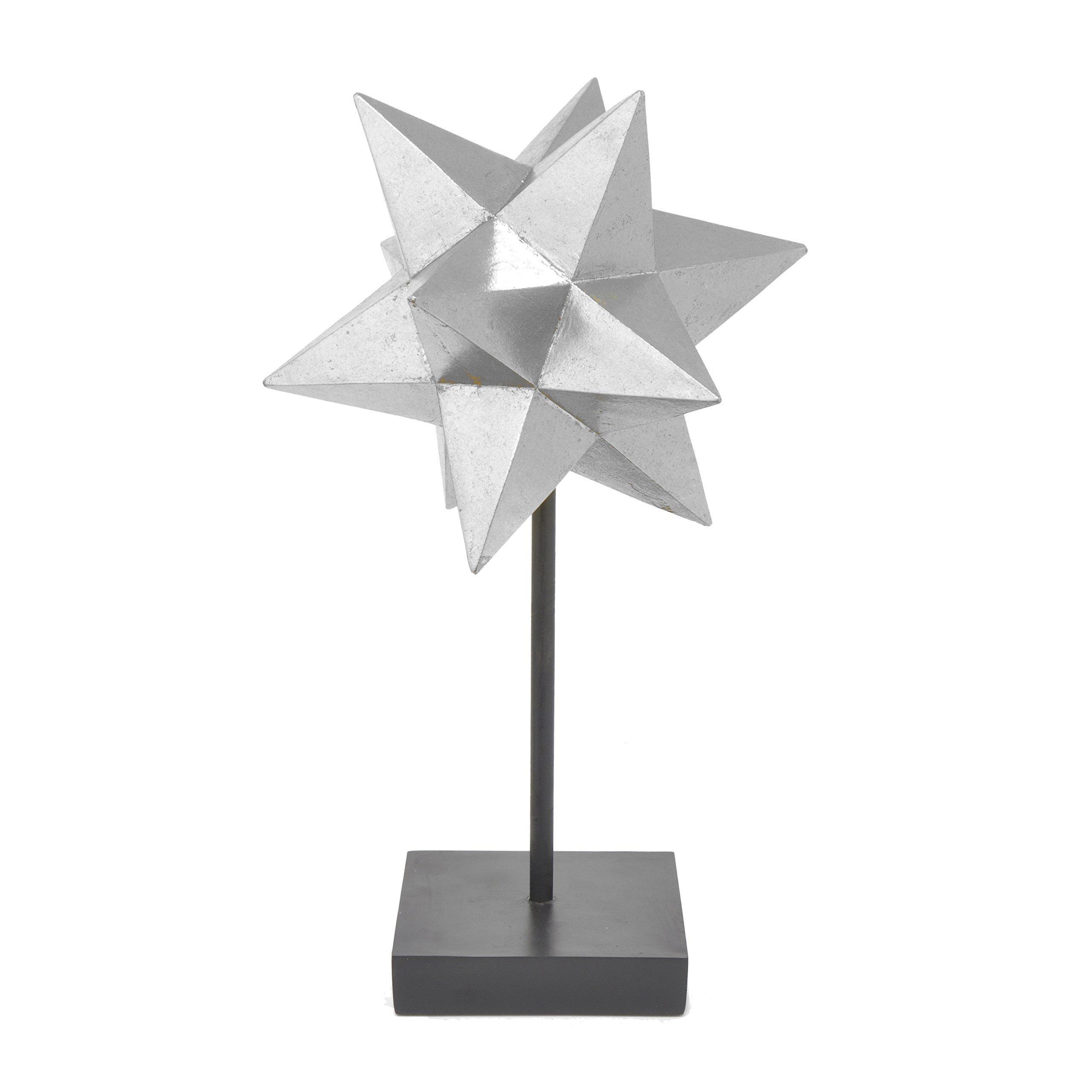 Three Hands Corporation 23885.0 Three Hands Resin Star Tabletop Decor & Stand -Silver Sm Three Hands Resin Star Tabletop Decor & Stand SM,Silver,Med